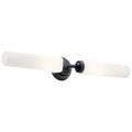 KICHLER 55075BK Truby 24.75" 2 Light Vanity Light With Satin Etched Cased Opal Glass Polished Nickel