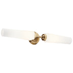 KICHLER 55075CPZ Truby 24.75" 2 Light Vanity Light With Satin Etched Cased Opal Glass Polished Nickel