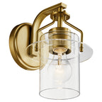 KICHLER 55077NBR Everett 9.25 Inch 1 Light Wall Sconce with Clear Glass in Polished Nickel