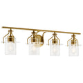 KICHLER 55080NBR Everett 24 Inch 4 Light Vanity Light with Clear Glass in Polished Nickel