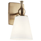 KICHLER 55090CPZ Cosabella 6" 1 Light Wall Sconce With Etched White Glass Champagne Bronze