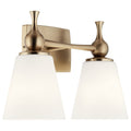 KICHLER 55091CPZ Cosabella 15" 2 Light Vanity Light With Etched White Glass Champagne Bronze