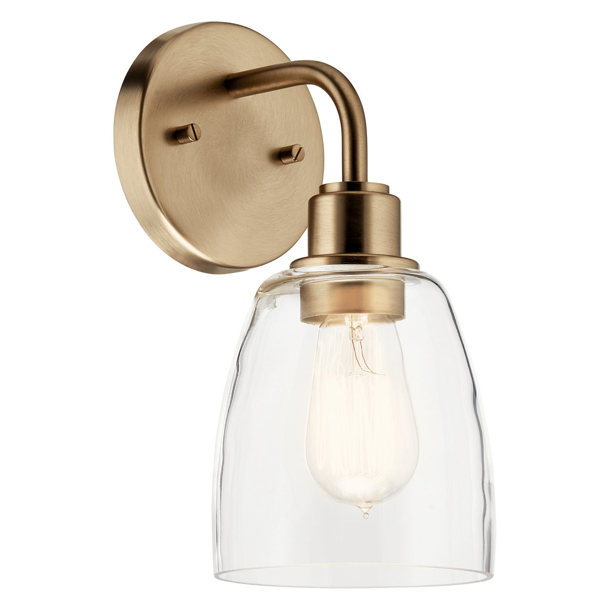 KICHLER 55100CPZ Meller 11" 1 Light Wall Sconce With Clear Glass Black