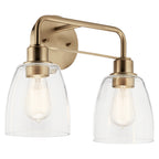 KICHLER 55101CPZ Meller 15" 2 Light Vanity Light With Clear Glass Black