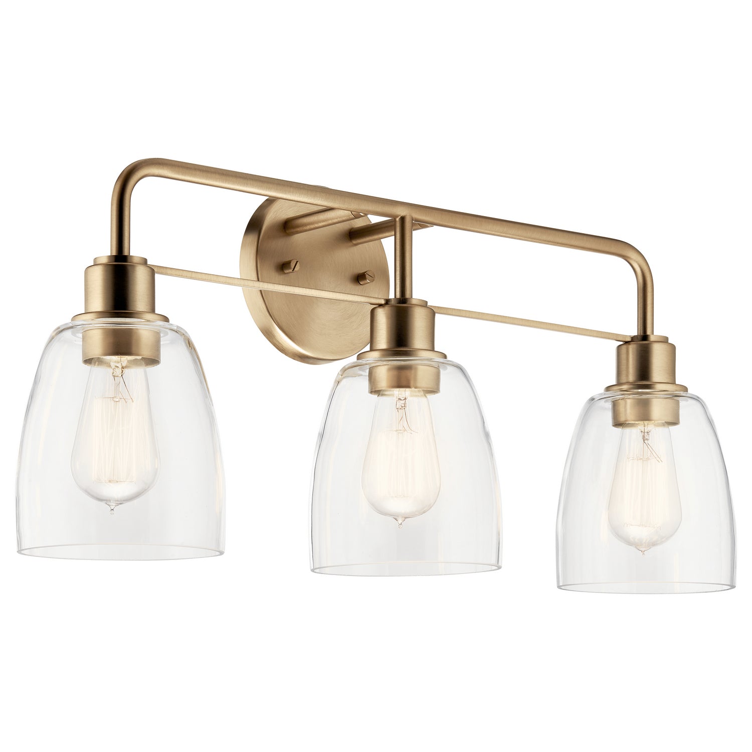 KICHLER 55102CPZ Meller 24" 3 Light Vanity Light With Clear Glass Black