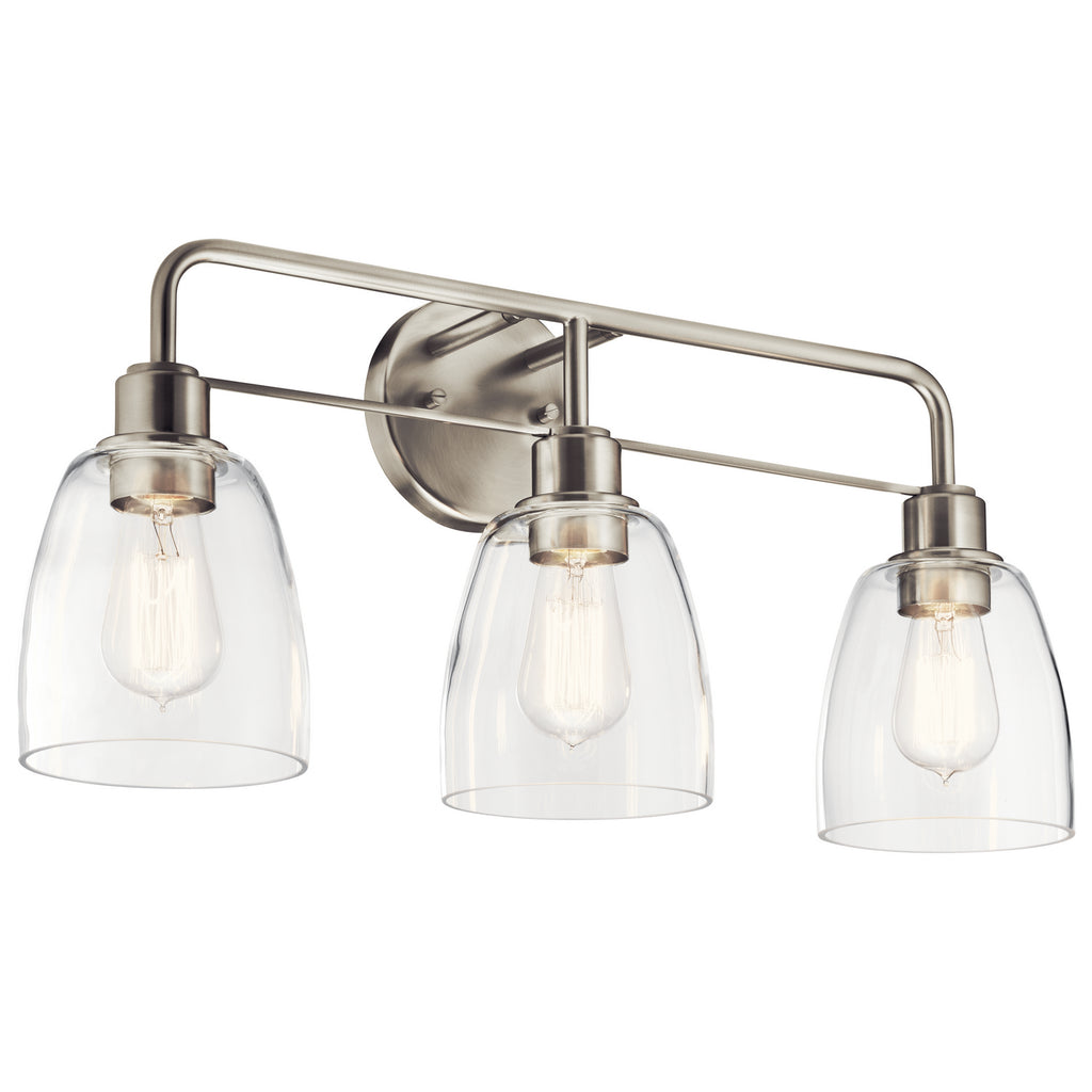 KICHLER 55102NI Meller 24" 3 Light Vanity Light With Clear Glass Black