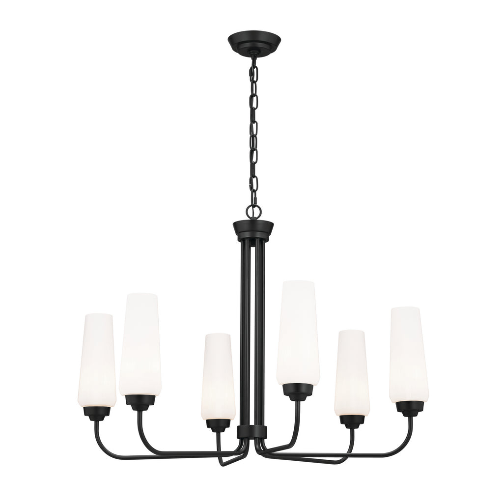 KICHLER 52480BK Truby 29" 6 Light Chandelier Black