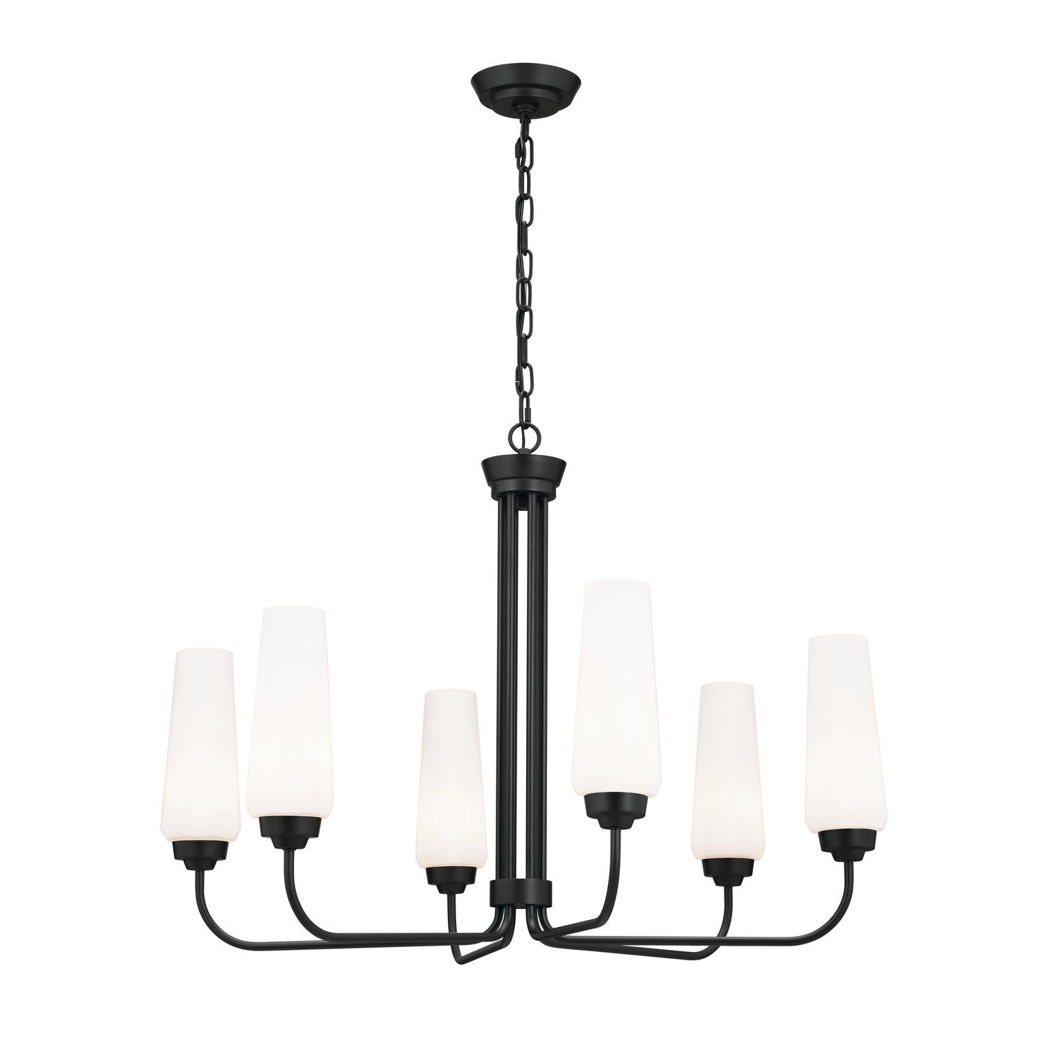KICHLER 52480BK Truby 29" 6 Light Chandelier Black