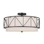 KICHLER 52076BK Birkleigh 24" 4 Light Semi Flush Black