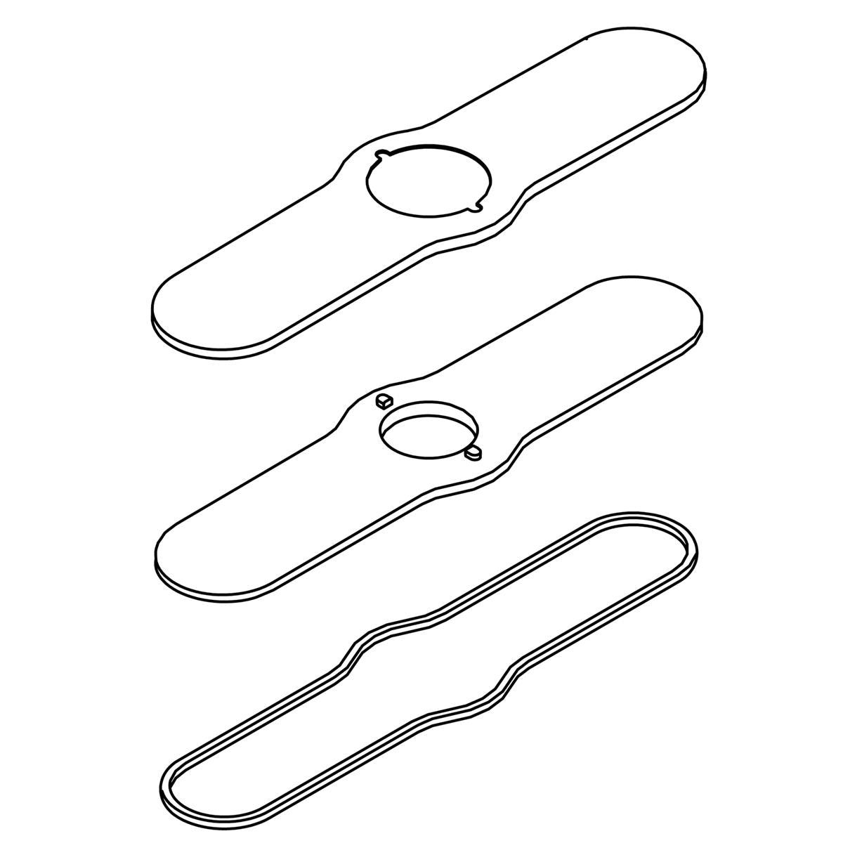 KOHLER Escutcheon Kit - Vibrant Brushed Moderne Brass, K-1262414-2MB
