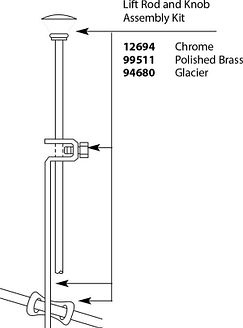 MOEN 12694 Lift Rod and Knob Assembly Kit - Chrome