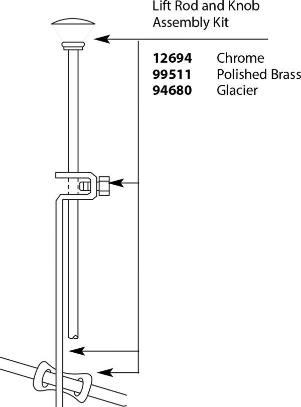 MOEN 99511 Lift Rod and Knob Assembly Kit - Polished Brass