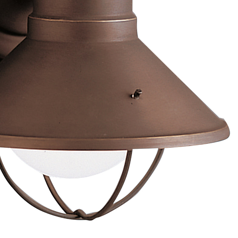 KICHLER 9021OZ Seaside 7.5" 1 Light Outdoor Wall Light With Glass Globe Olde Bronze