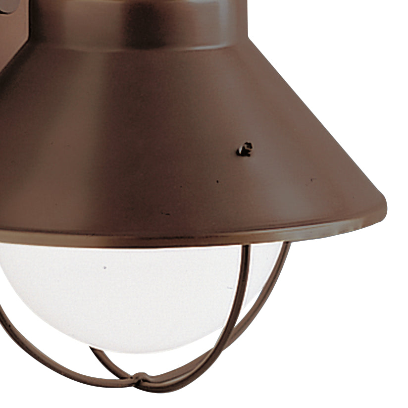 KICHLER 9022OZ Seaside 12" 1 Light Outdoor Wall Light With Glass Globe Olde Bronze