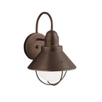 KICHLER 9022OZ Seaside 12" 1 Light Outdoor Wall Light With Glass Globe Olde Bronze