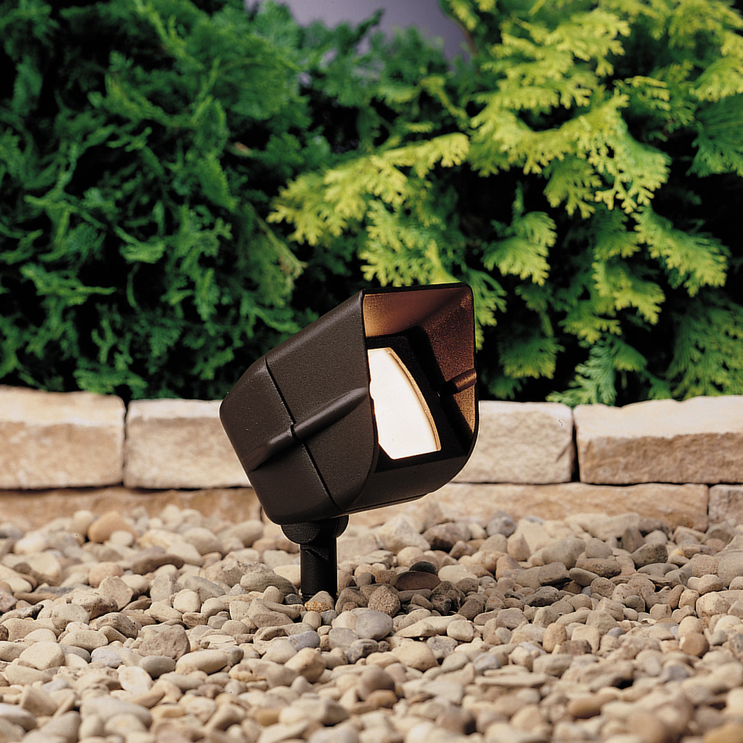 KICHLER 15396AZT 12V Mini Hooded Adjustable Wide Flood Textured Architectural Bronze
