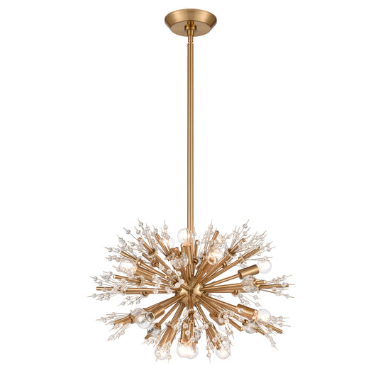 ELK SHOWROOM 12765/15 Starburst 20'' Wide 15-Light Chandelier - Satin Brass