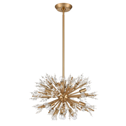 ELK SHOWROOM 12765/15 Starburst 20'' Wide 15-Light Chandelier - Satin Brass