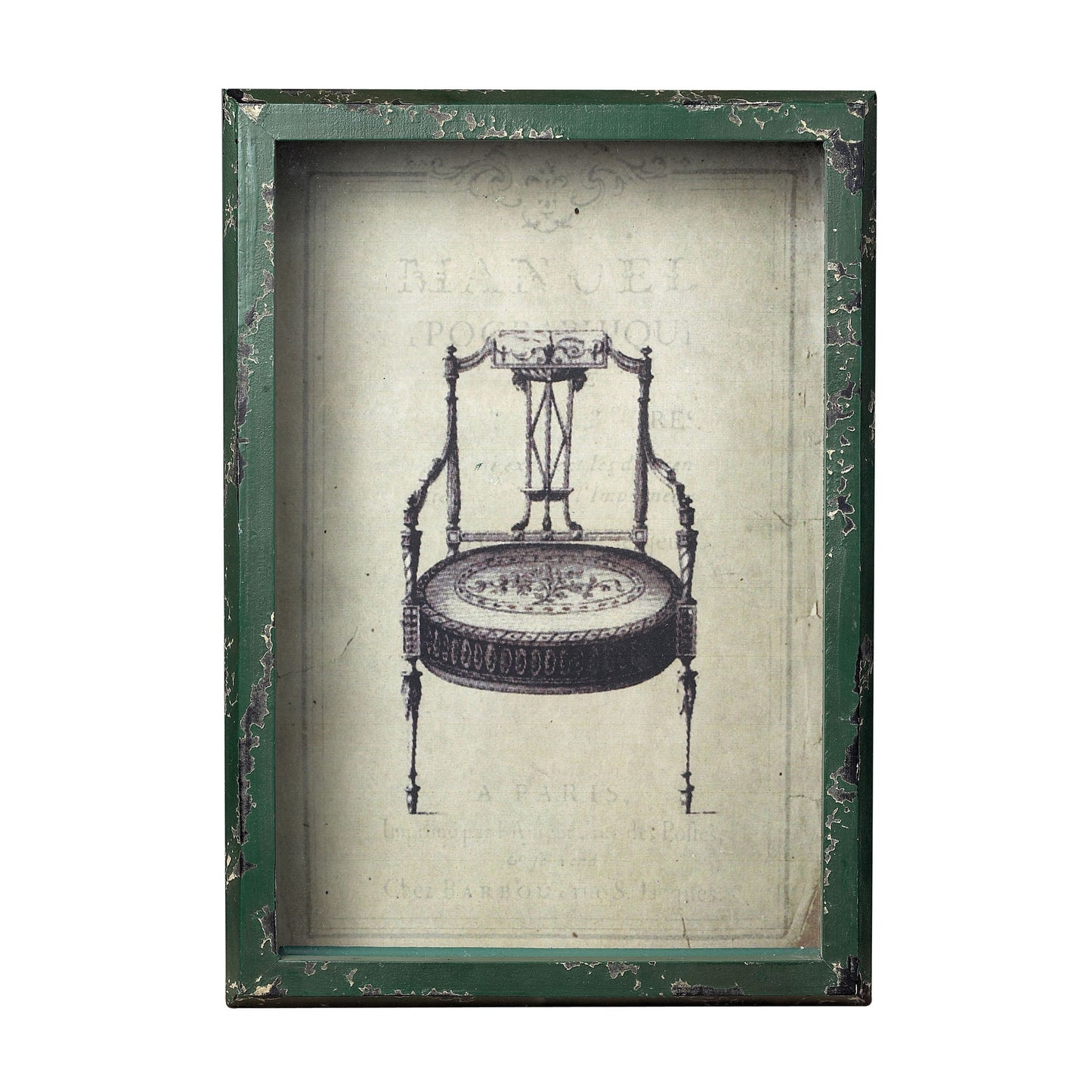 ELK STUDIO 128-1027 Picture Frame with French Antique Chair Print - Distressed Verde