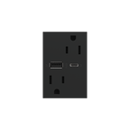 LEGRAND ARTRUSB156ACG4 ADORNE  15A Tamper-Resistant Ultra-Fast USB Type-A/C Outlet, Graphite