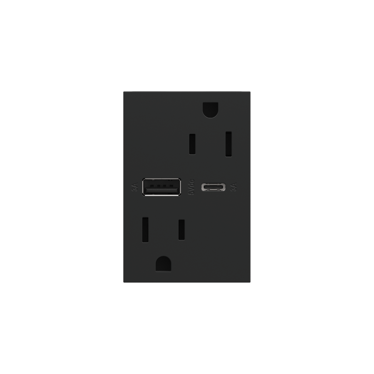 LEGRAND ARTRUSB156ACG4 ADORNE  15A Tamper-Resistant Ultra-Fast USB Type-A/C Outlet, Graphite