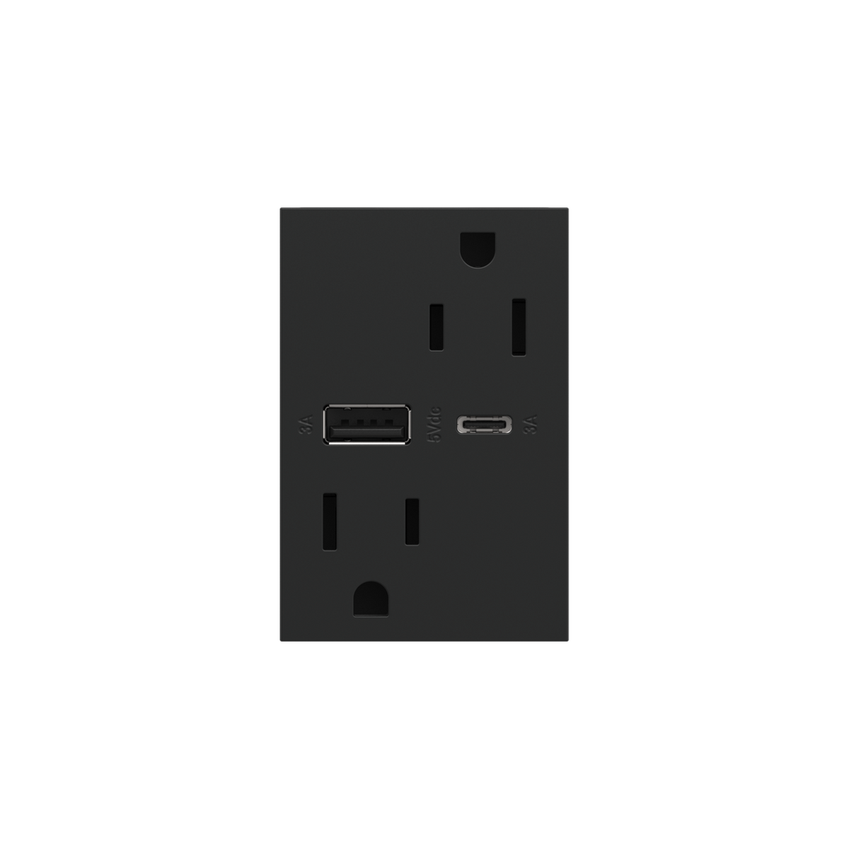 LEGRAND ARTRUSB156ACG4 ADORNE  15A Tamper-Resistant Ultra-Fast USB Type-A/C Outlet, Graphite