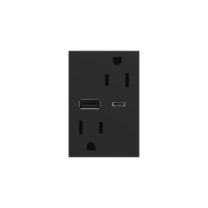 LEGRAND ARTRUSB156ACG4 ADORNE  15A Tamper-Resistant Ultra-Fast USB Type-A/C Outlet, Graphite