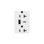 LEGRAND ARTRUSB206ACW4 ADORNE  20A Tamper-Resistant Ultra-Fast USB Type-A/C Outlet, White