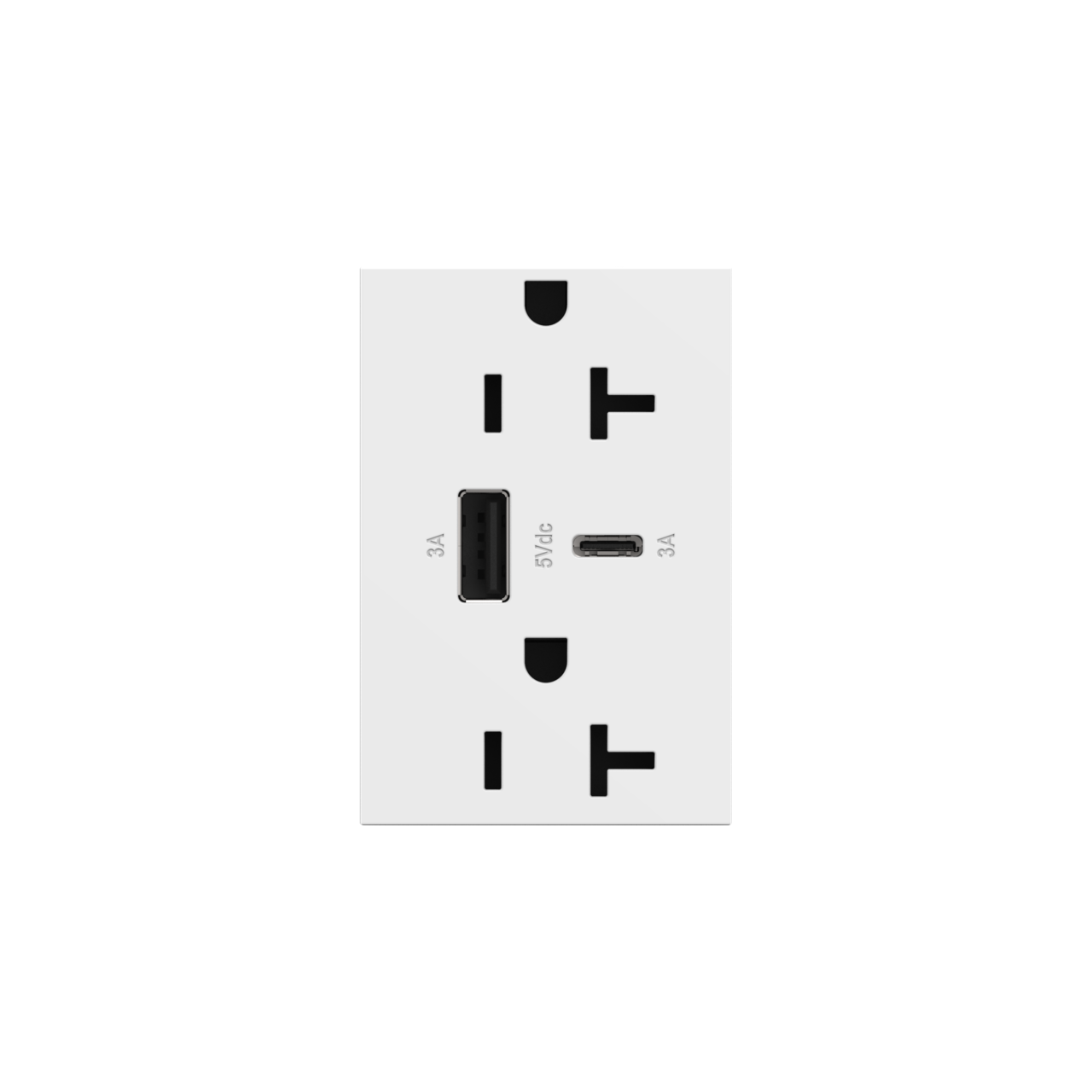 LEGRAND ARTRUSB206ACW4 ADORNE  20A Tamper-Resistant Ultra-Fast USB Type-A/C Outlet, White