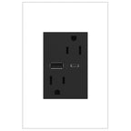 LEGRAND ARTRUSB156ACG4 ADORNE  15A Tamper-Resistant Ultra-Fast USB Type-A/C Outlet, Graphite