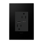 LEGRAND ARTRUSB156ACG4 ADORNE  15A Tamper-Resistant Ultra-Fast USB Type-A/C Outlet, Graphite