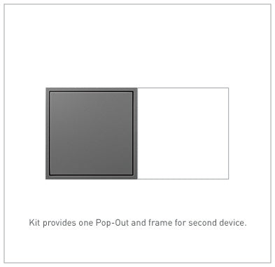 LEGRAND ARPTR152GM2 ADORNE  15A Two-Gang Pop-Out Outlet, Magnesium