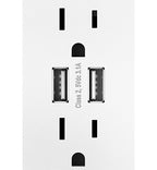 LEGRAND ARTRUSB153W4WP ADORNE  Dual-USB Outlet with Gloss White Wall Plate, White