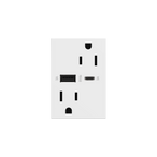 LEGRAND ARTRUSB156ACW4 ADORNE  15A Tamper-Resistant Ultra-Fast USB Type-A/C Outlet, White