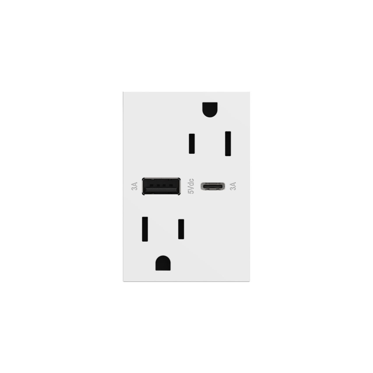 LEGRAND ARTRUSB156ACW4 ADORNE  15A Tamper-Resistant Ultra-Fast USB Type-A/C Outlet, White