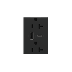 LEGRAND ARTRUSB206ACG4 ADORNE  20A Tamper-Resistant Ultra-Fast USB Type-A/C Outlet, Graphite