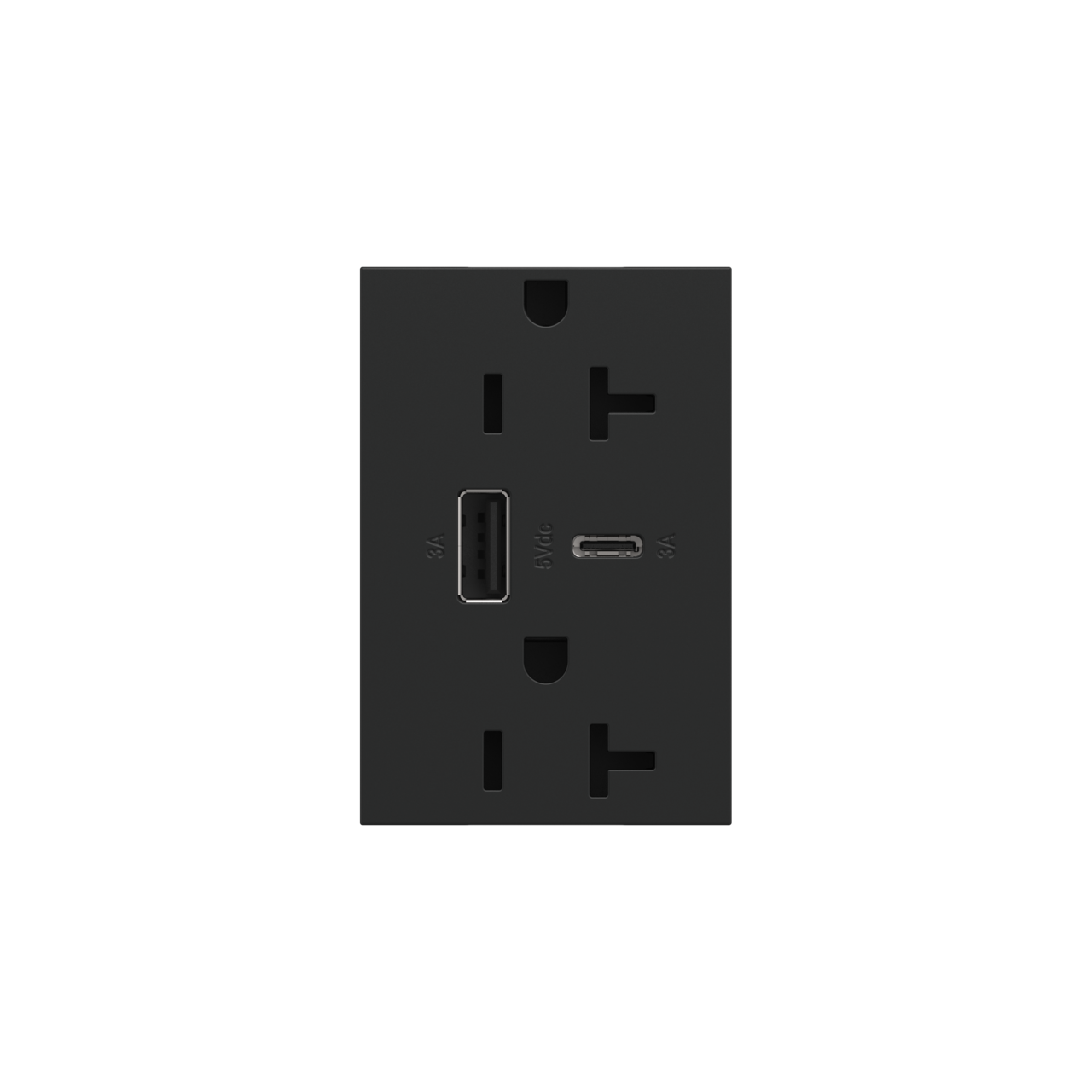 LEGRAND ARTRUSB206ACG4 ADORNE  20A Tamper-Resistant Ultra-Fast USB Type-A/C Outlet, Graphite