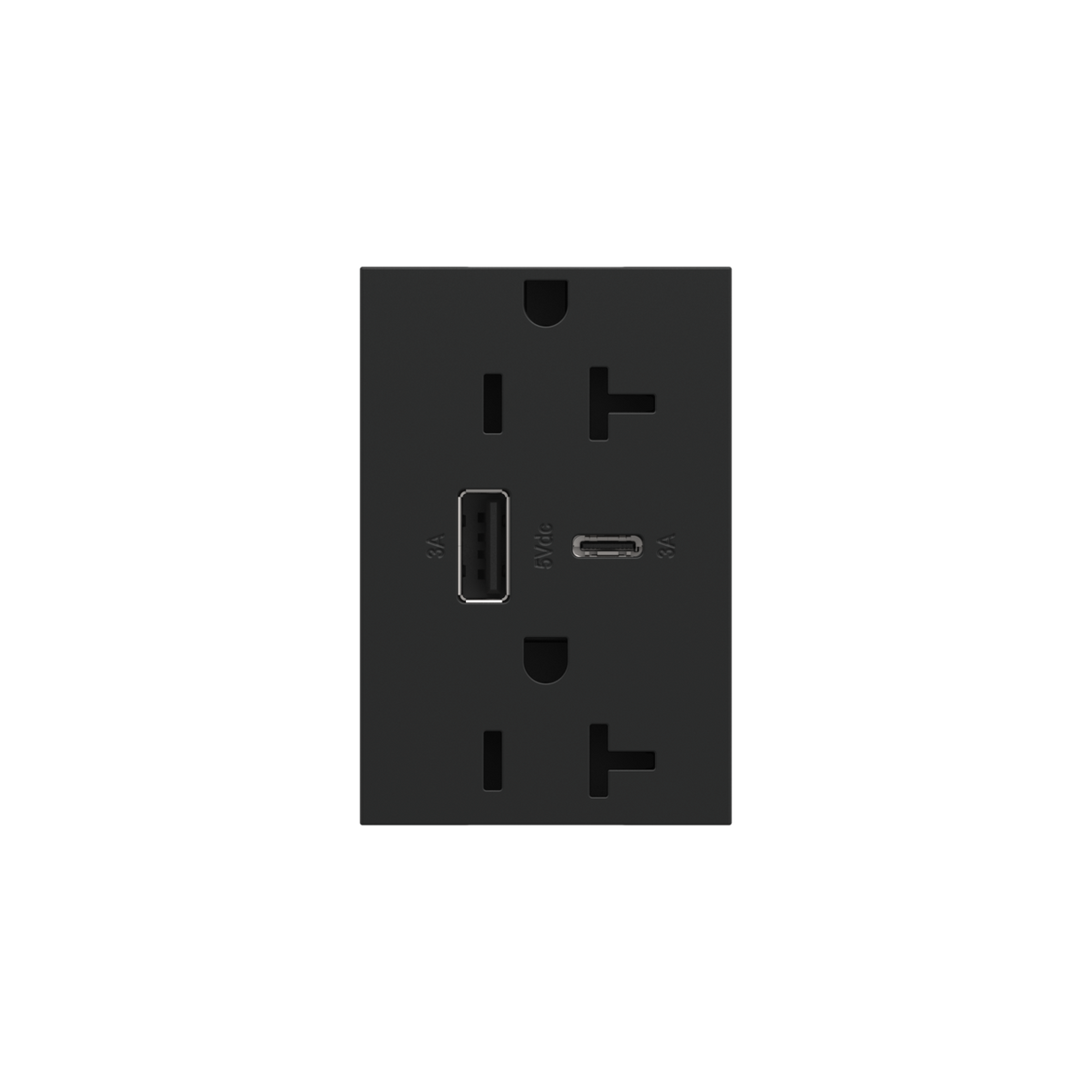 LEGRAND ARTRUSB206ACG4 ADORNE  20A Tamper-Resistant Ultra-Fast USB Type-A/C Outlet, Graphite