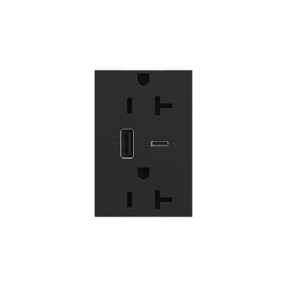 LEGRAND ARTRUSB206ACG4 ADORNE  20A Tamper-Resistant Ultra-Fast USB Type-A/C Outlet, Graphite