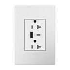 LEGRAND ARTRUSB206ACW4 ADORNE  20A Tamper-Resistant Ultra-Fast USB Type-A/C Outlet, White