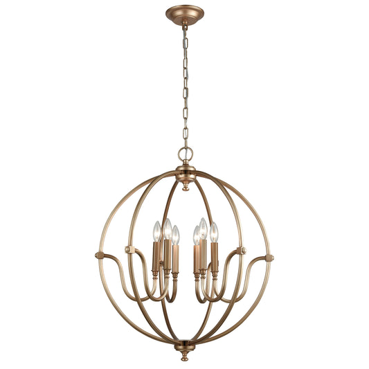 ELK SHOWROOM 12843/6 Stanton 25'' Wide 6-Light Chandelier - Matte Gold