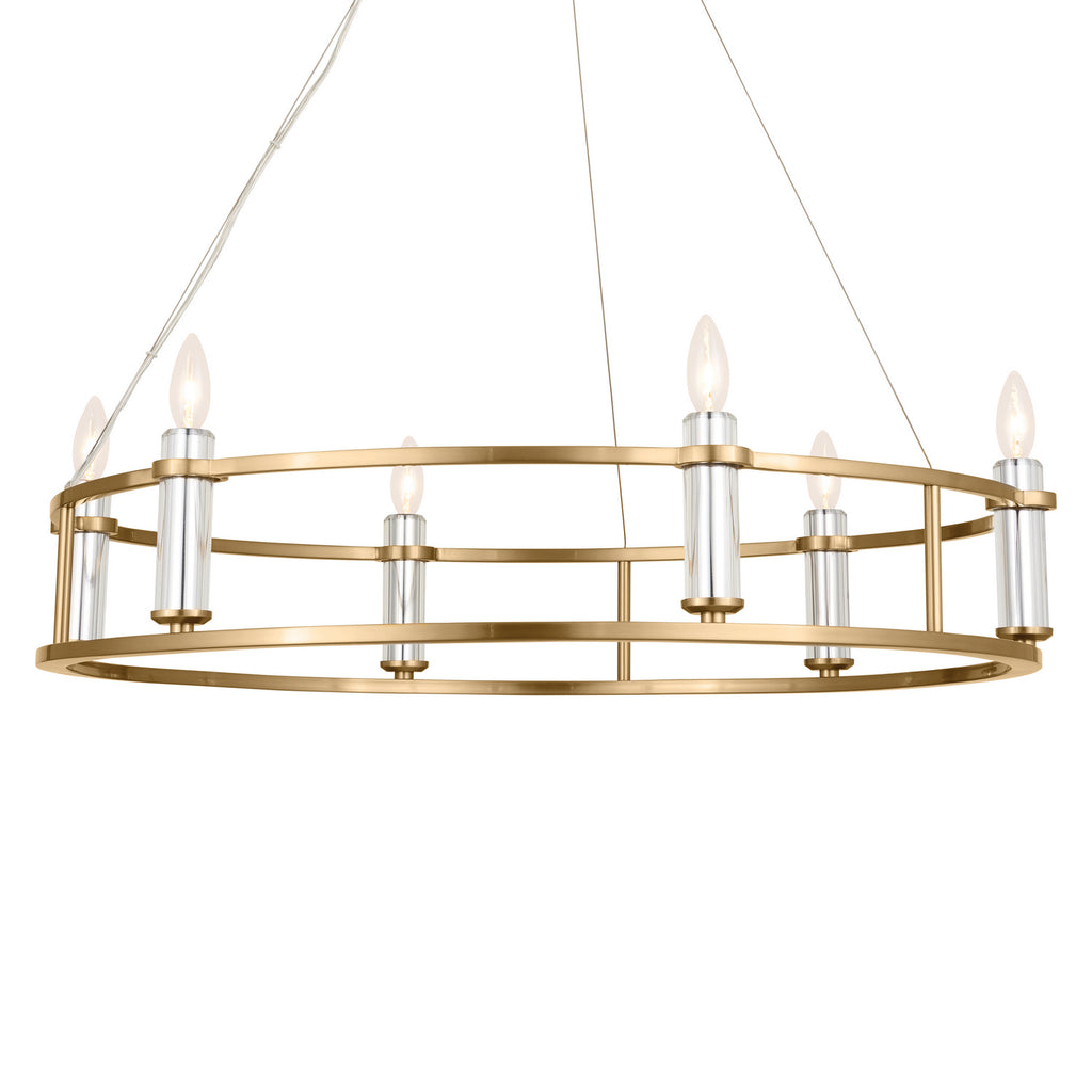 KICHLER 52490BNB Rosalind Chandelier 6 Light - Brushed Natural Brass