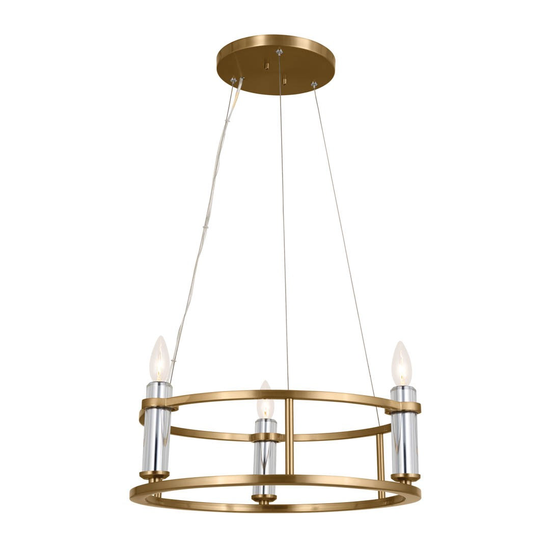 KICHLER 52493BNB Rosalind Mini Chandelier 3 Light - Brushed Natural Brass