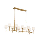 KICHLER 52503BNB Ali Linear Chandelier 10 Light - Brushed Natural Brass