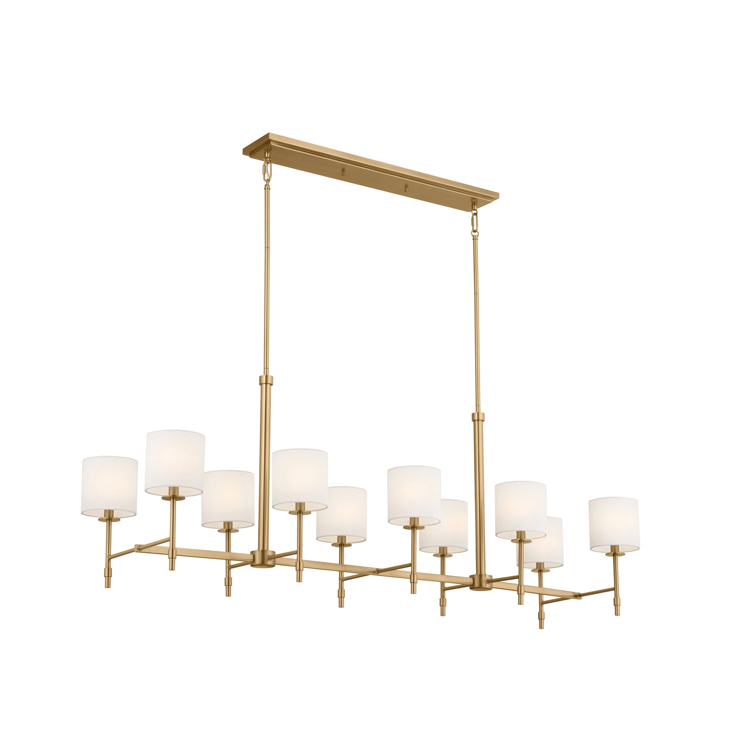 KICHLER 52503BNB Ali Linear Chandelier 10 Light - Brushed Natural Brass