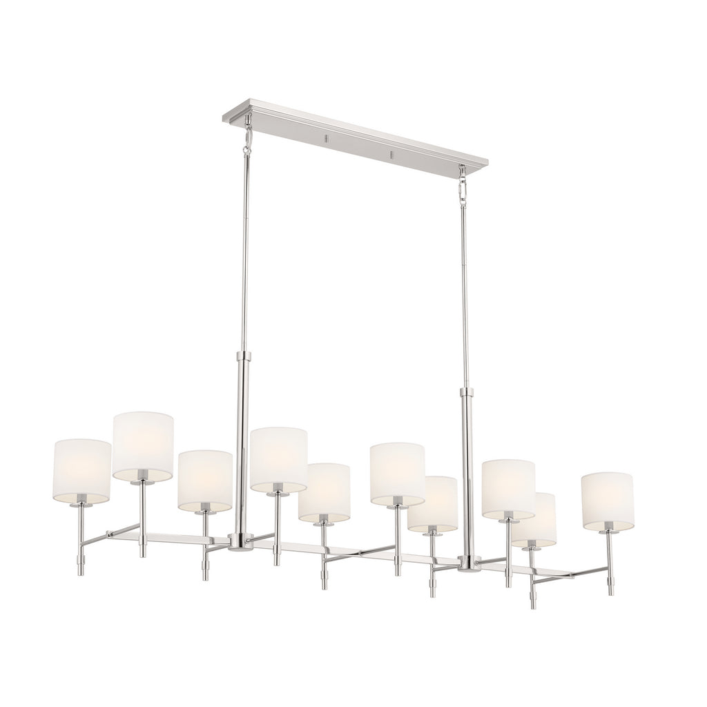 KICHLER 52503PN Ali Linear Chandelier 10 Light - Polished Nickel
