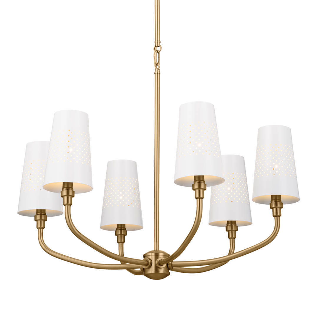 KICHLER 52508BNB Adeena Chandelier 6 Light - Brushed Natural Brass