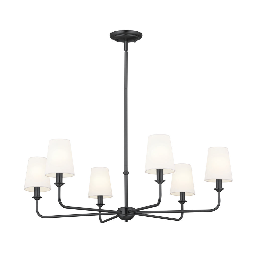 KICHLER 52516BK Pallas Chandelier 6 Light - Black