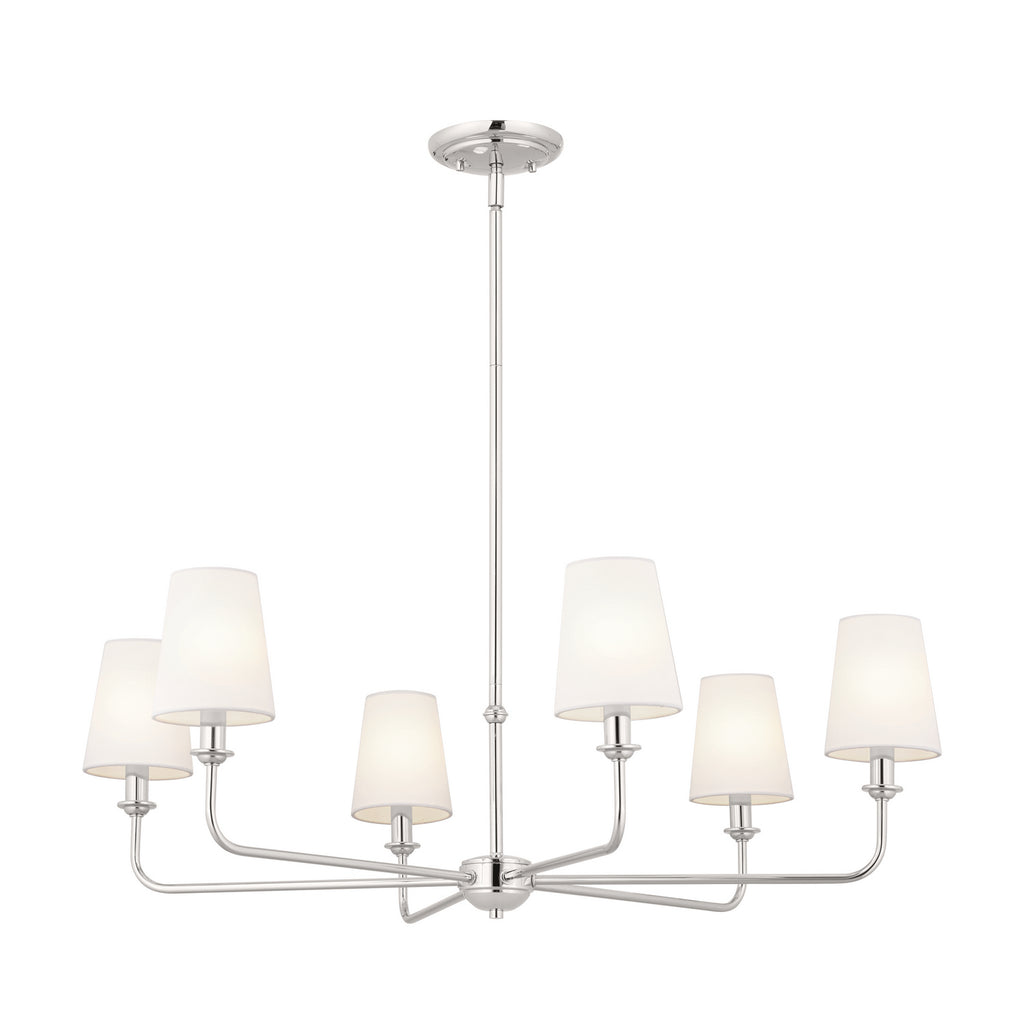 KICHLER 52516PN Pallas Chandelier 6 Light - Polished Nickel