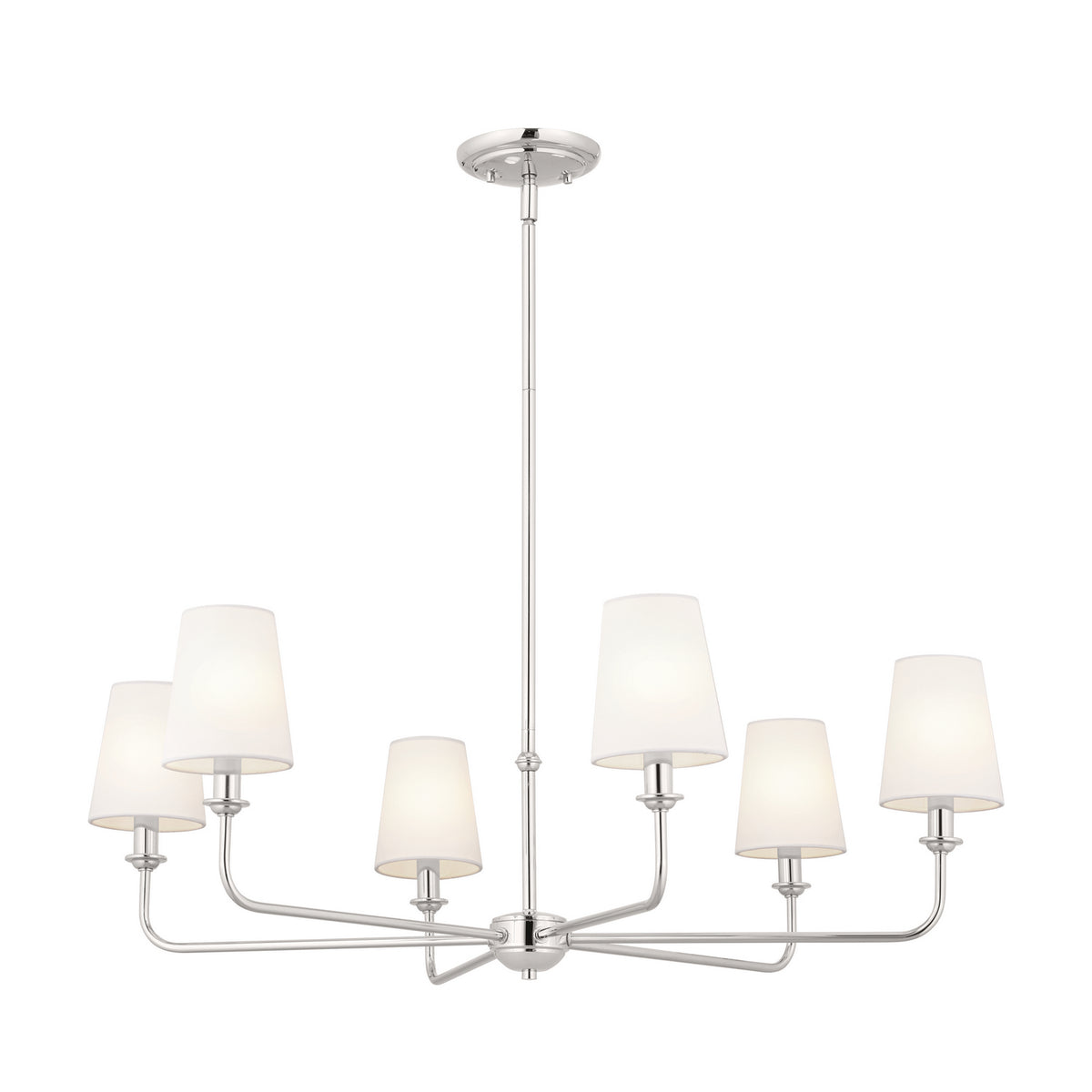 KICHLER 52516PN Pallas Chandelier 6 Light - Polished Nickel